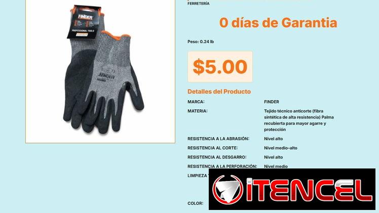 Guantes de Trabajo Finder Negros de Diseño Ergonómico y Flexible Calidad Real VPT#-0435