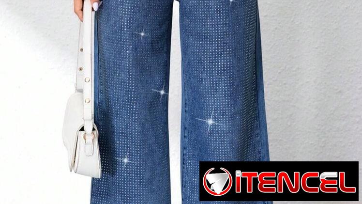 Pantalon de mezclilla de brillo