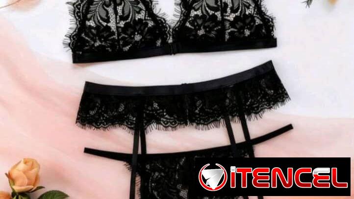 Lenceria Sexy con tirantes, estilo bordado con flecos, talla S y M