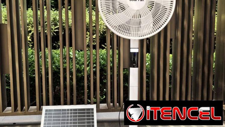 Ventilador recargable 16″ con panel y control remoto mi precio 70 USD
