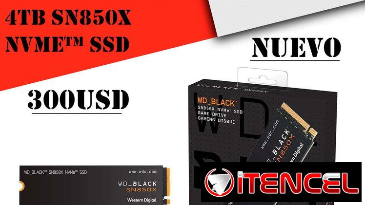 Disco Duro Solido Western Digital BLACK™ 4TB SN850X NVMe™ SSD “Nuevo Sellado”