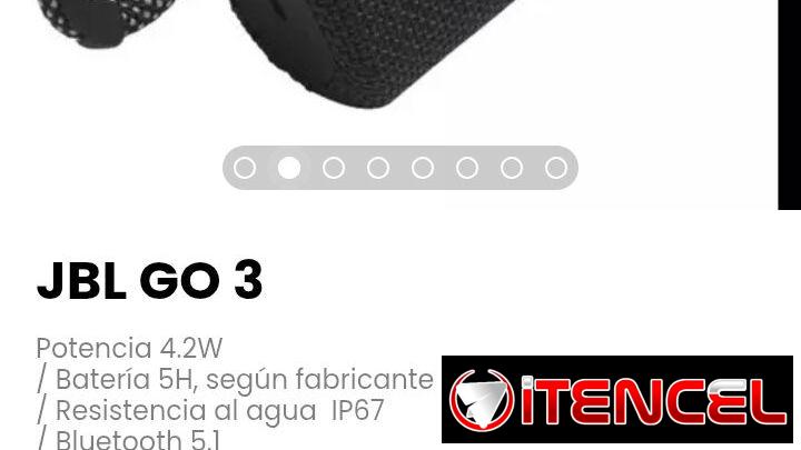 JBL GO 3. Potencia 4.2W. Batería 5H, según fabricante. Nuevo
