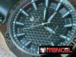 Reloj, pulsera y esfera verde, para hombre, de cuarzo, correa de cuero. De baterías.