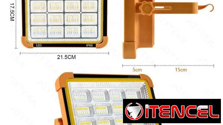Lámpara led recargable con panel solar 8000W