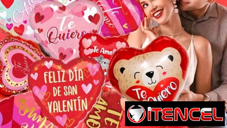 Set de globos de aluminio con textos de amor