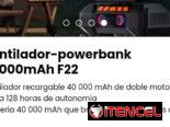 Ventilador-powerbank 40000mAh F22. Nuevo