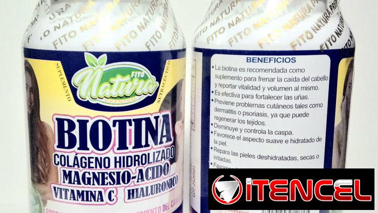 Biotina con Colágeno Hidrolisado, Magnesio,  Vitamina C y Ácido Hiauronico
