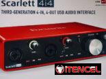 Focusrite Scarlett 4i4 – Interfaz de audio USB de 3ª generación para grabación de alta fidelidad y calidad de estudio.