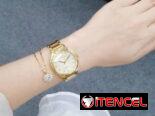 RELOJ CITIZEN ECODRIVE WEEKENDER (EM0752-54P) DE MUJER , NUEVO A ESTRENAR , 35MM EN ACERO INOXIDABLE DORADO  58049738