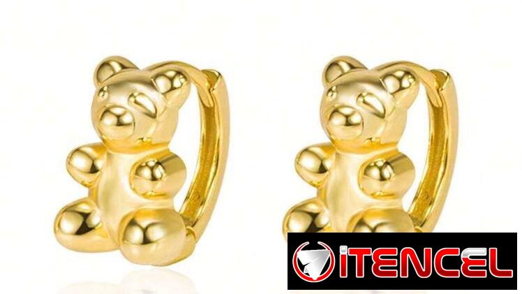 ARETES DORADOS PLATA 925