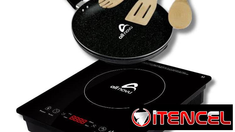 Kit de inducción fogón + sartén + utensilios de madera