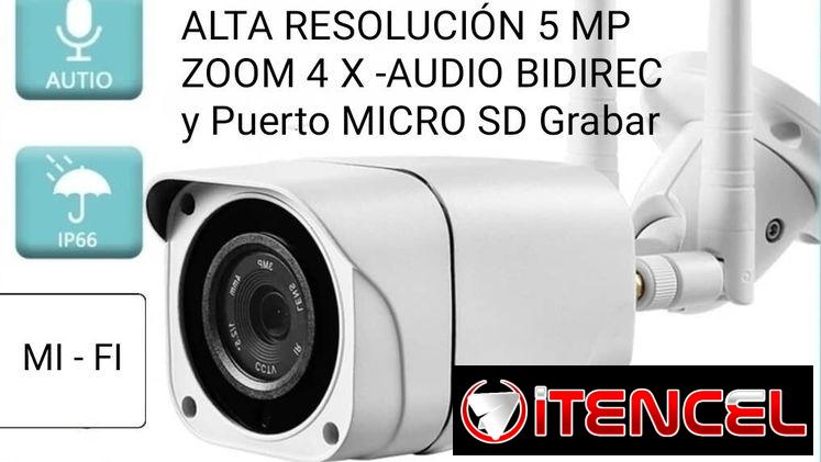 CAMARA VIGILANCIA potente IP INALÁMBRICA MIFI manejo local con ZOOM 4 X y alta resolución 5MP