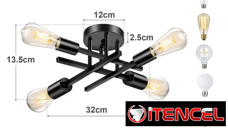 A-7 Lámpara de techo moderna de 4 focos ,lámpara elegante para sala,dormitorio ect 54321470