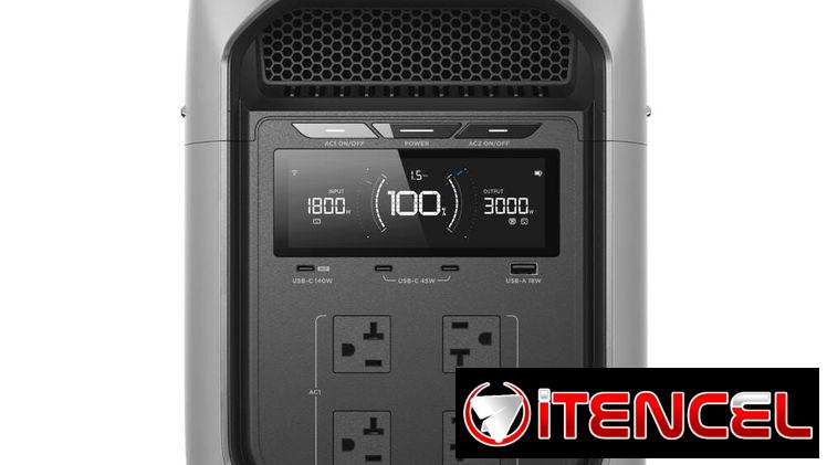 EcoFlow DELTA 3 Max Con 2048Wh, 2400W – Pico 4800W, Carga Rápida y Batería LiFePO Estación de Energía Portátil