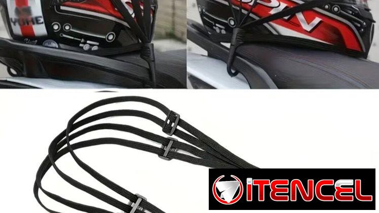 Cuerdas elásticas para motos y bicicletas. Mensajería y casco.