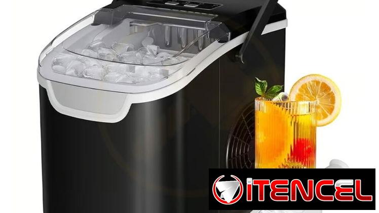 Máquina de Hielo de Encimera Antarctic Star 26 lb/Día – 8 Cubos en 6 min, Portátil con 2 Tamaños de Hielo