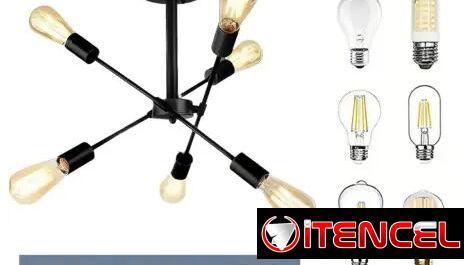 🏠💡 JUDENG N6368 – LÁMPARA SPUTNIK 6 LUCES | SEMI EMPOTRADA | 55 USD