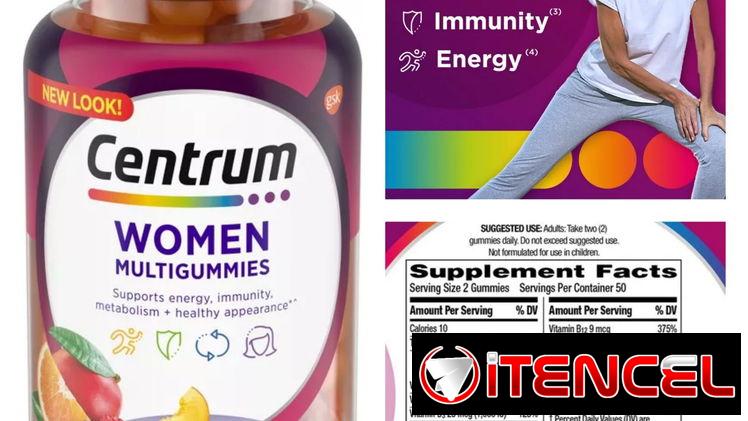 Multivitaminas Centrun woman y Men de gomitas 100 tab y 170 tab pomos sellados
