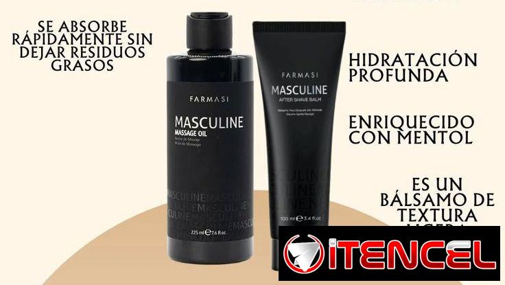 Shampo y Gel de baño junto con crema para después de afeitado de la línea Masculine de la marca Farmasi