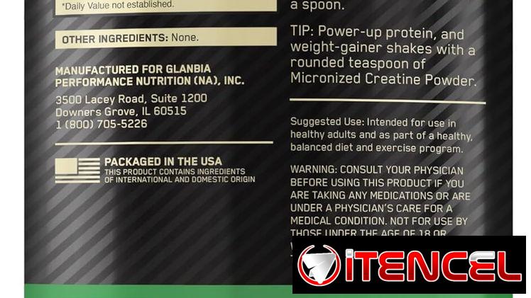 ✅Optimum Nutrition Creatina Micronizada Monohidrato en polvo, sin sabor, amistoso con Keto, 120 porciones