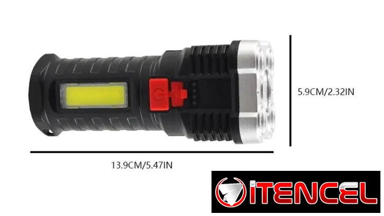 Linterna led carga usb batería interna recargable