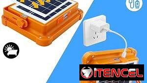 Lámparas recargable con panel solar, carga puerto tipo c y puerto usb. 18 usd. WhatsApp 53307467