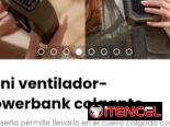Mini ventilador-powerbank colgante. Cable de carga incluido