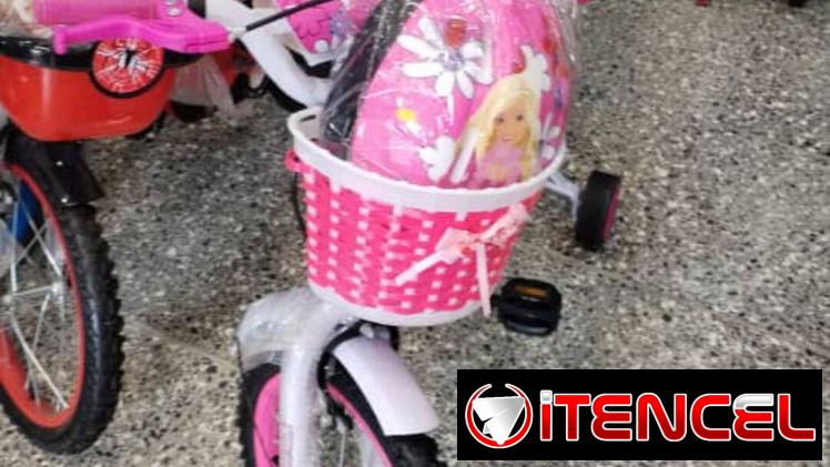 Bicicleta de niña medida 16 con sus accesorios mochila y casco color Rosa