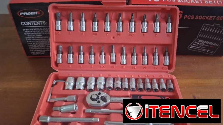 🧰 Juego de Cubos del 4,4 al 14mm. Con puntas para destornillador. 46 piezas.  Nuevos, Entregamos factura.
