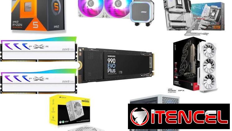 PC AM5 RX 9070 XT 16GB SUPER BLANCA 🤩 5 7600X3D – MSI X870E Edge Ti Wifi – 32GB RAM – 1TB – 1000W ✅ PC KIT