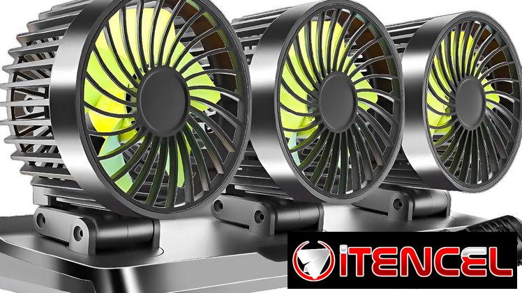 Ventilador Para Auto De 3 Cabezas Ajustables Portátil 12/24v