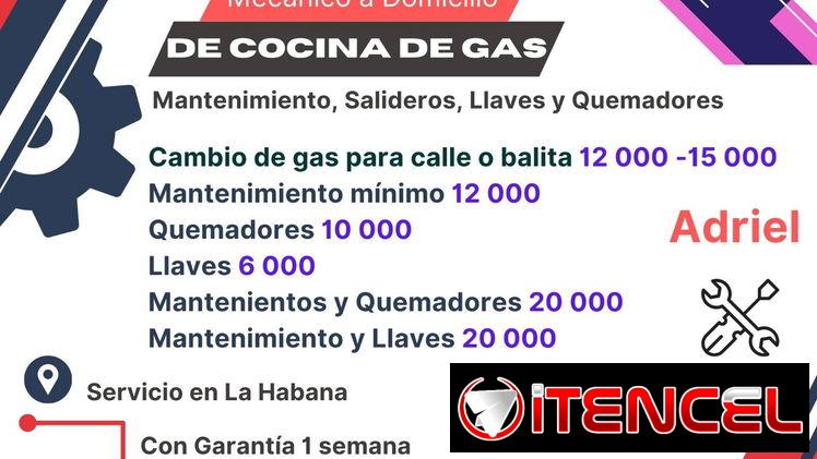 💥 🦾Mecánico de cocina de Gas a Domicilio. Prestamos servicio domicilio en La habana.