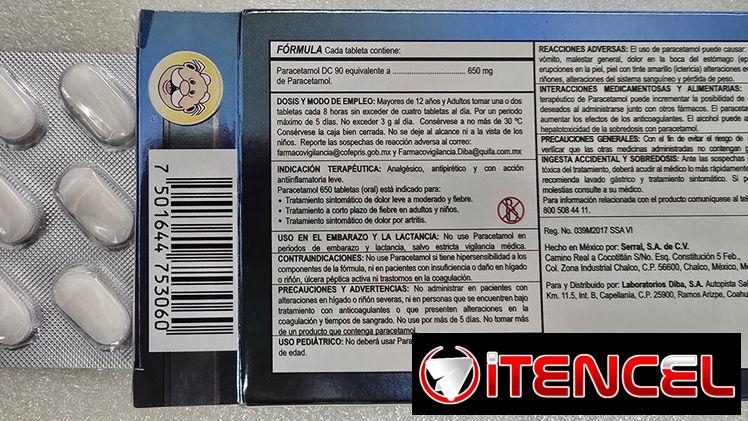 Paracetamol de 650mg caja de 24 tabletas!