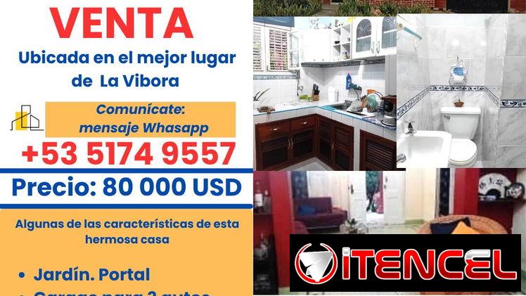 CASA EN LA VÍBORA 3 HABITACIONES GARAJE PARA 3 CARROS
