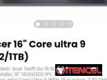 Acer 16″ Core ultra 9 (32/1TB). Modelo: Acer Swift Go 16 N24H2