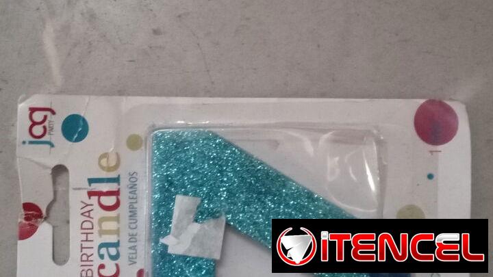 Vela de cumpleaños escarchada #7 y #0 azul turquesa
