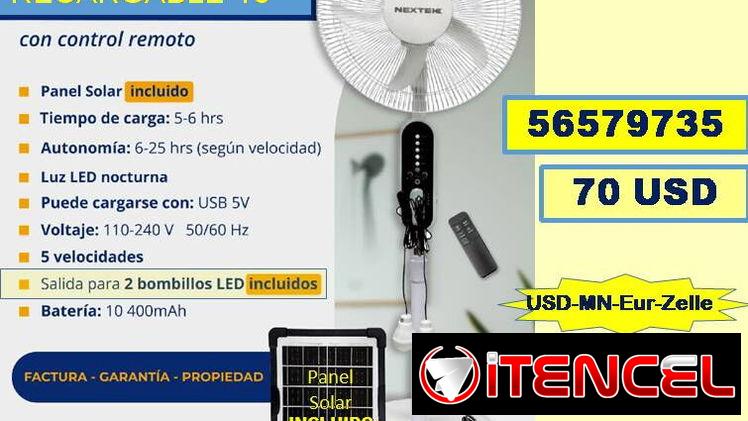 VENTILADOR (de Pedestal 16″) RECARGABLE …..tlf 56579735/(USD-MN-Eur-Zelle)/Recogida en Marianao/Tpte (Costo Adicional)