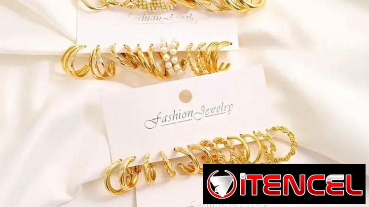 Aretes plateados y dorados