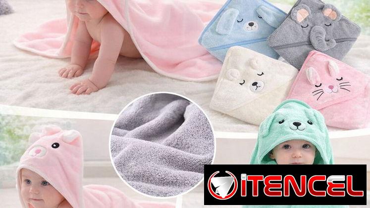 Toalla con gorro para bebés