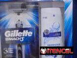Estuche de maquina de afeitar guillette Mach3 con Shampoo.