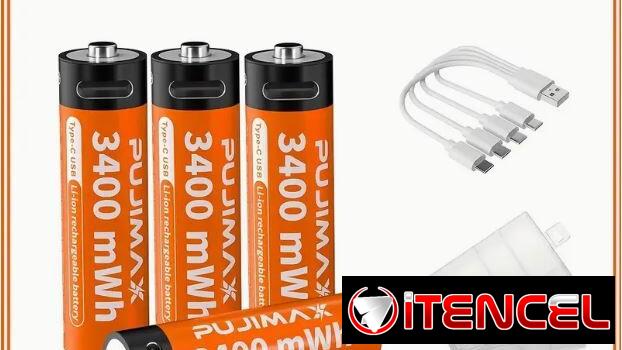 ⭐Par de Pilas Recargables TIPO C AAA 1100m  y  AA 3400mWh ⭐ Batería 9v 6F22 Recargable / Par 18650=15$ WhatsApp 53881002