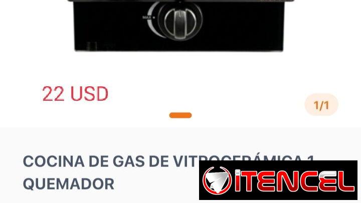 Cocina gas vitrocerámica una hornilla