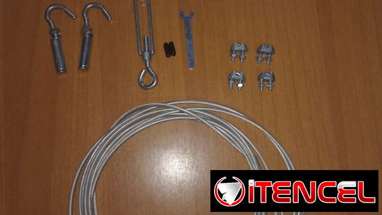 Cable de Acero Galvanizado con Tensor Regulable de Alta Firmeza Calidad Real VPT#-0432