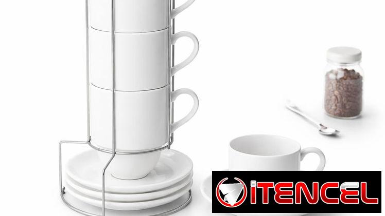 4 TAZAS CON ORGANIZADOR VERTICAL