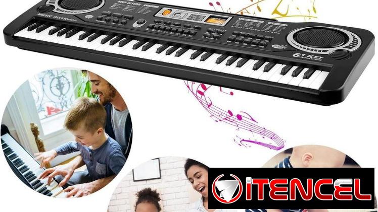 Pianola electrónica y micrófono para principiantes, niñas y niños. | videojuegoshabana.com
