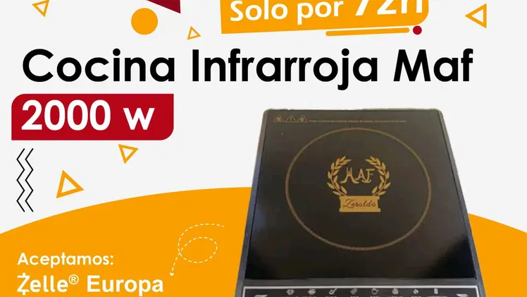 Cocina infraroja,marca Maf,2000w,,somos empresa,domicilio con costo adicional,aceptamos USD,Zelle,Cup,papel de garantía,