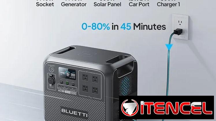 Bluetti AC180P Potencia 1800W  Pico Máximo 2700W  Capacidad 1440Wh  Entrada solar 500W