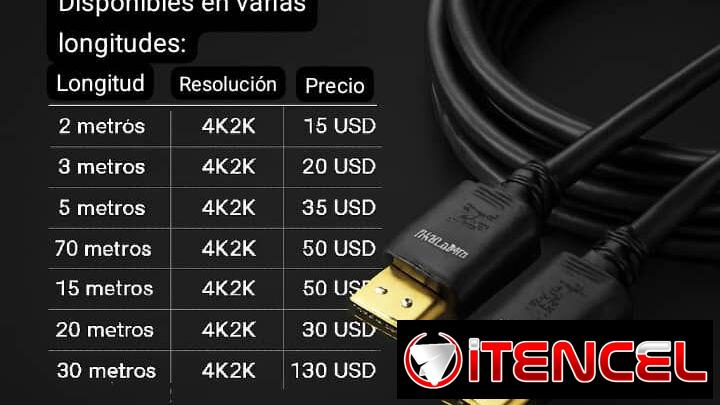 Cables HDMI, HDMI 4k, HDMI 2k, Cables HDMI todas las medidas, Cables ultra calidad