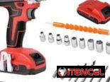 Taladro tornilladora inalámbrico 2 baterías 21v.  40 USD