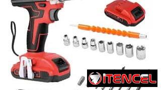 Taladro tornilladora inalámbrico 2 baterías 21v.  40 USD